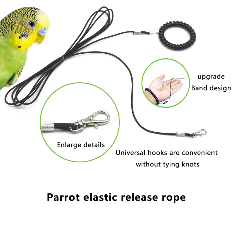 1 PC Multiple Length Options Parrot Release Rope Bird Foot Chain Portable Not Hurt Feet Bird Training Rope Bird Outdoor Rope