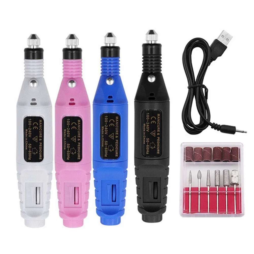 Nail Drill Machine Kit Manicure Sanding File Pen Electric Nail Sander Pedicure Grinding Polishing Tools Driller