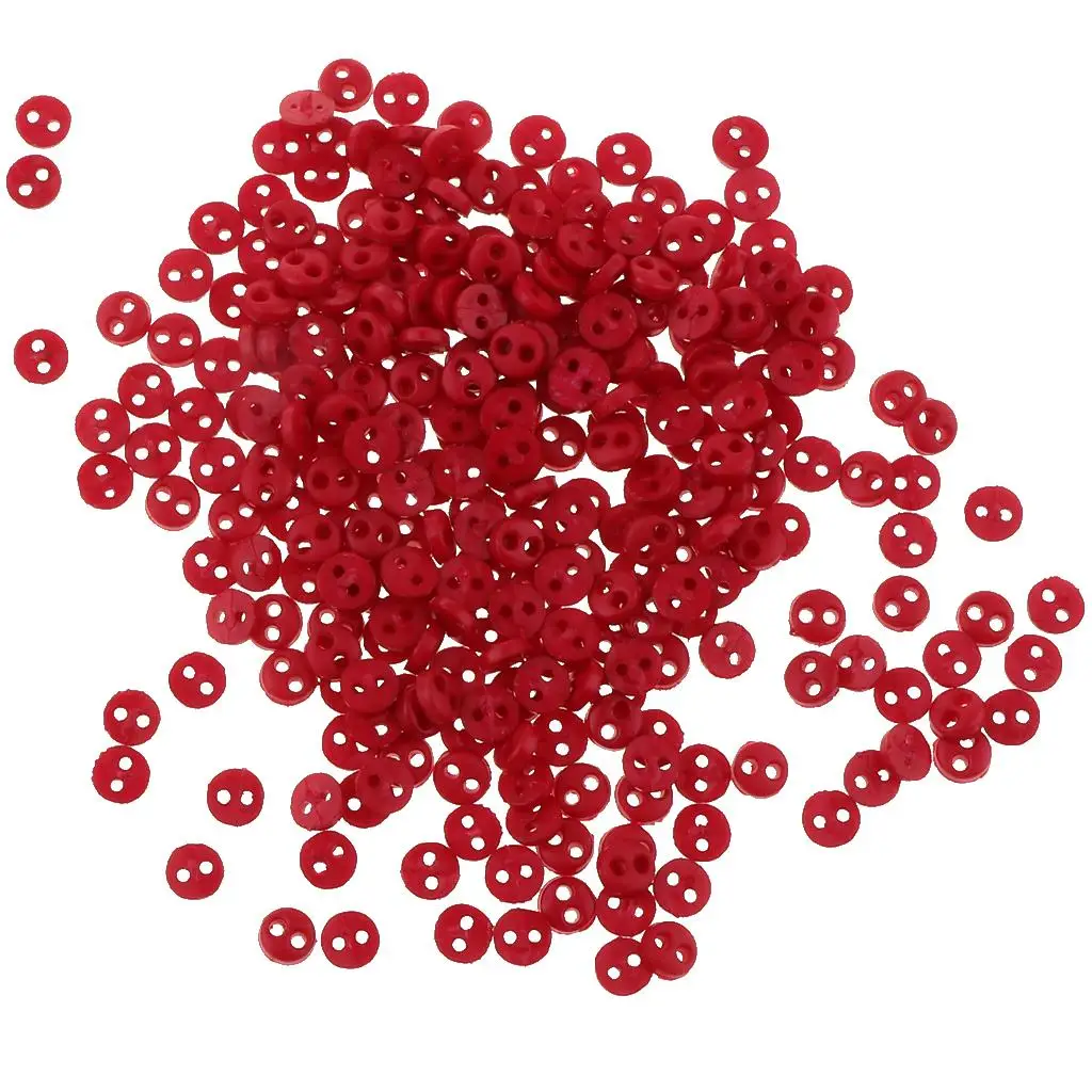 Red Doll Clothing Buttons Resin Mini DIY Sewing Craft Embellishment Button for 10cm Doll Clothes