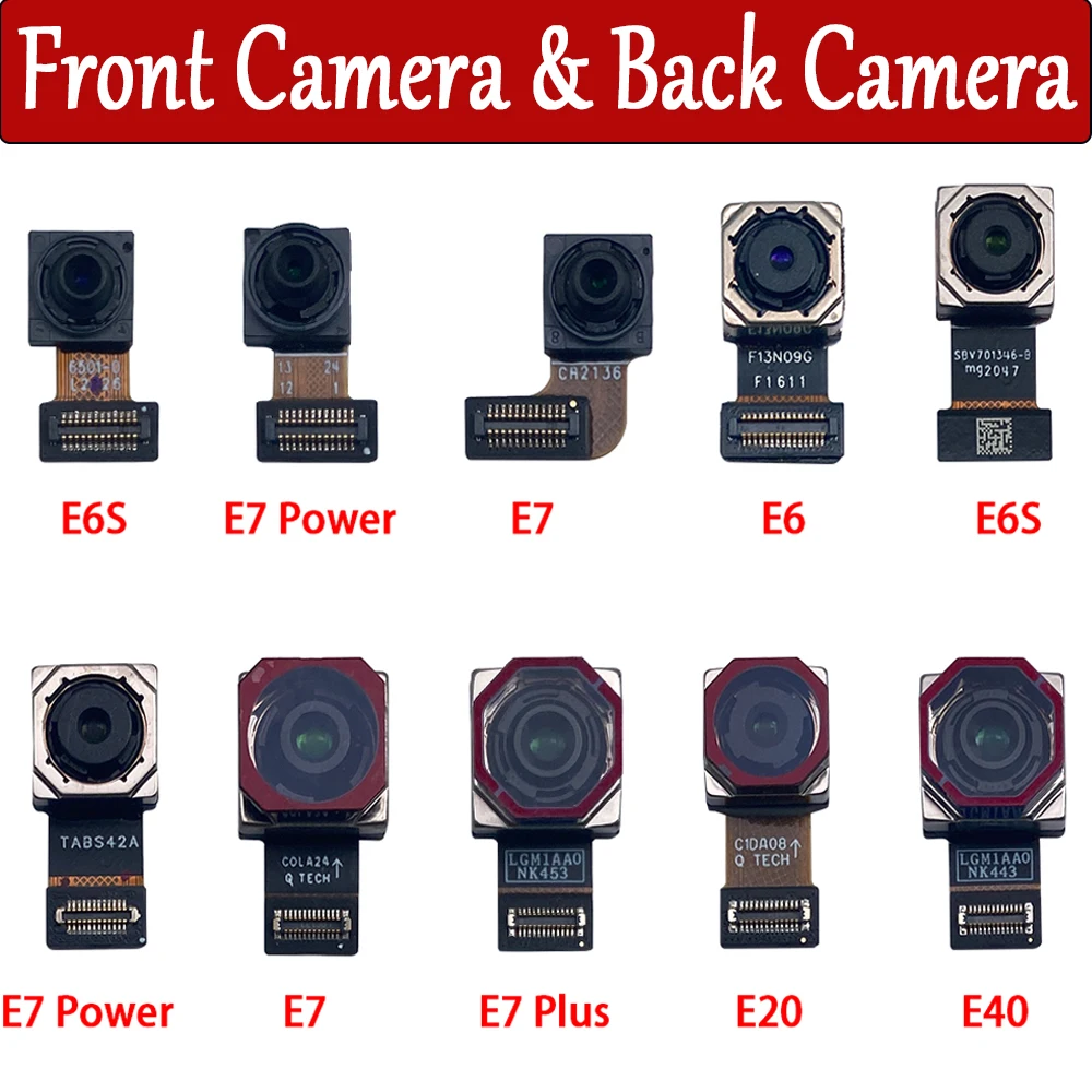 NEW Tested Back Big Main Camera Module And Front Small Camera Module Flex Cable For Motorola Moto E40 E20 E6S E6 E7 Power Plus