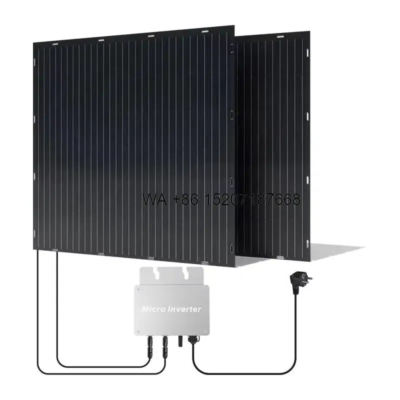 Wmwmnu for Plug and Play 600W 1000W Hybrid Solar Panel Kit Flex Microinverter Lithium Ion Colored Complete Balkonkraftwerk