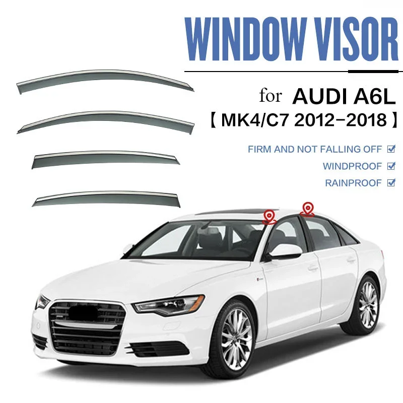 For AUDI A6 MK4-C7 2012-2018 / MK5-C8 2019-2022 Window Visor Car Weathershield Weather Shield Sun Rain Shield 