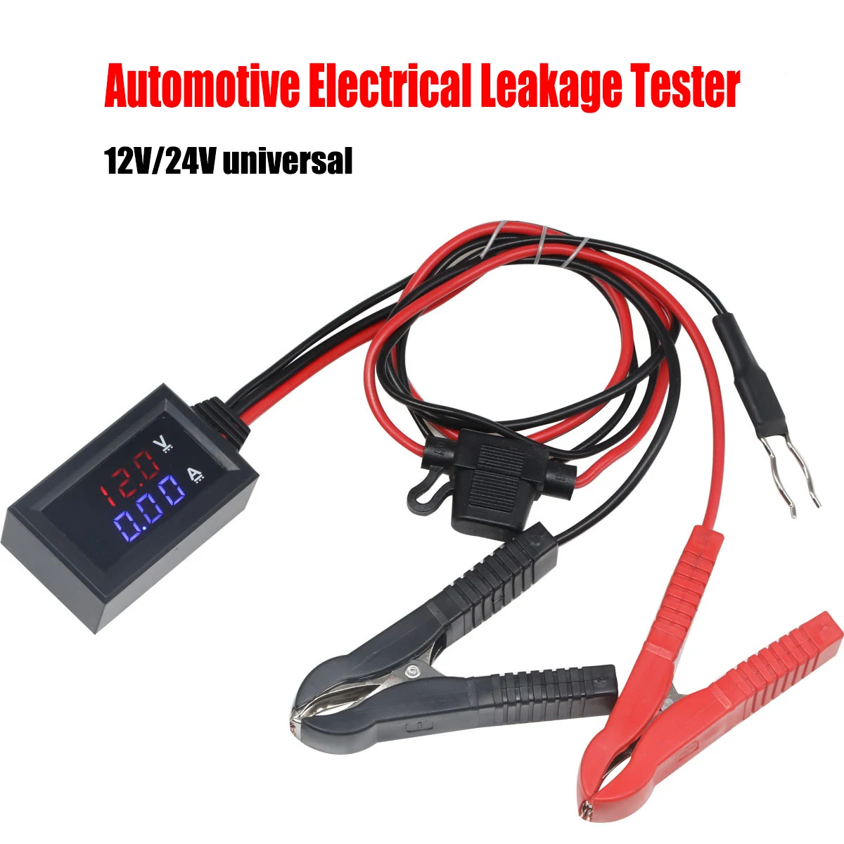 Car Battery Tester Car Leakage Detection Tool 12V/24V Universal with LED Display DC Dual-Display Digital Current