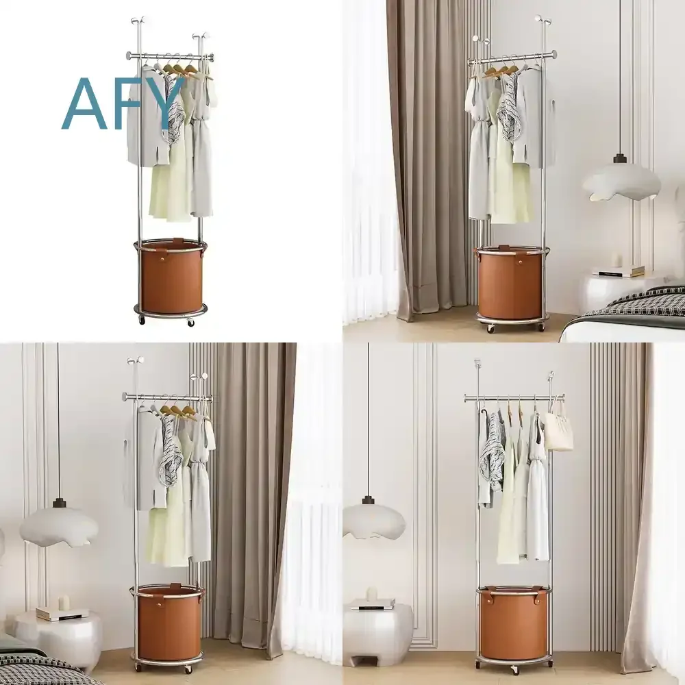for Creativity Lightweight Luxury Hanger Floor to Ceiling Removable Clothing Rack for Bedroom Closet Organizer Space Saving
