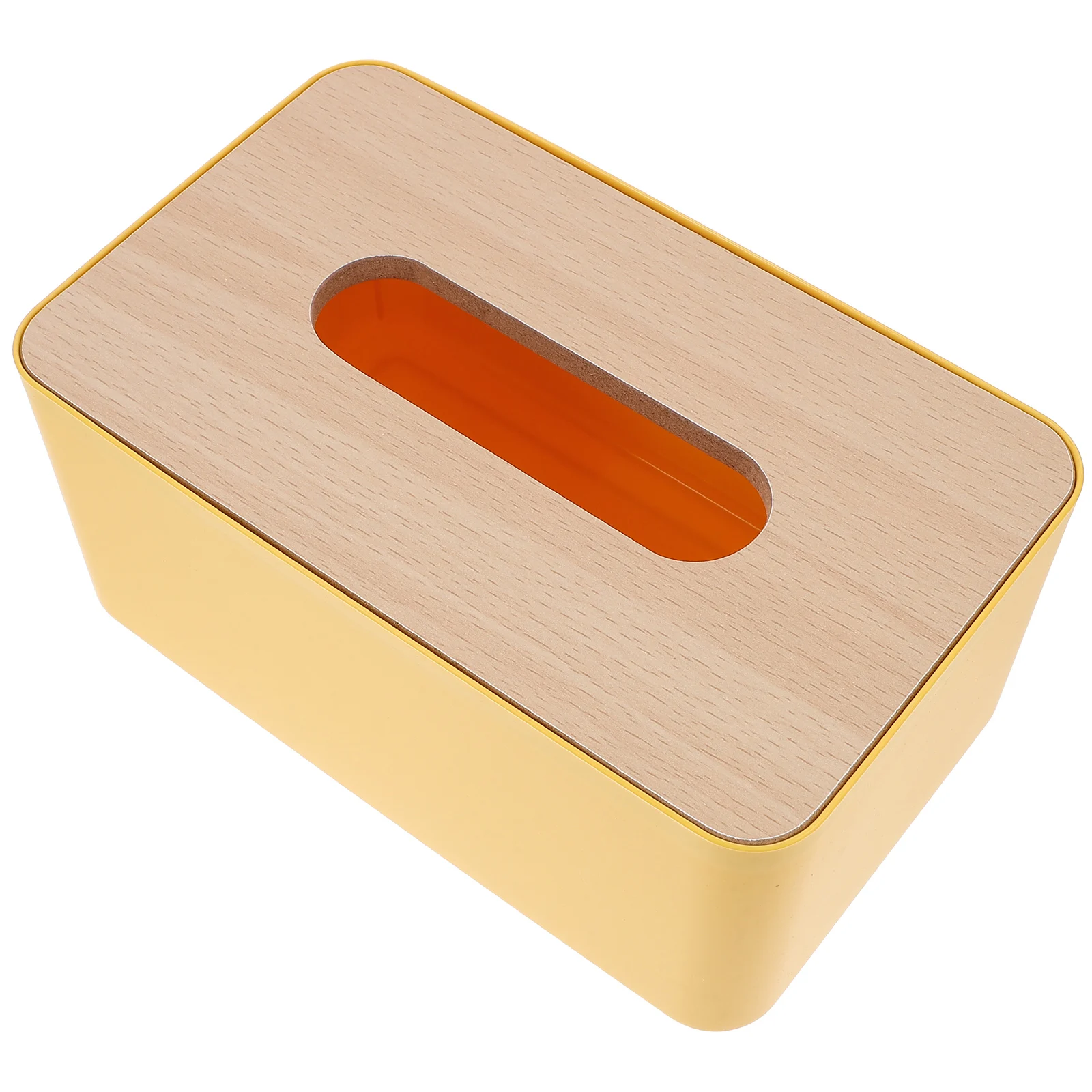 

Wooden Lid Tissue Box Yellow Paper ganizer Home Supplies Japanese Style Napkin Holder Compact Decorative Dispenser