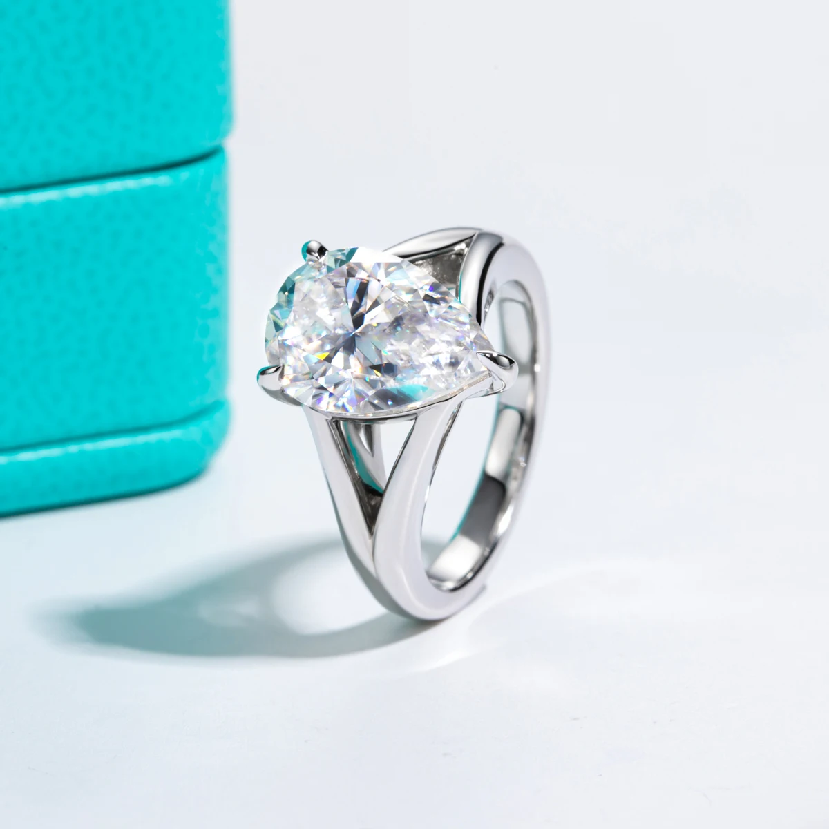 AnuJewel 5ct Pear Cut D Color Moissanite Engagement Wedding Ring With Cer 925 Sterling Silver Rings For Women Jewelry Wholesale