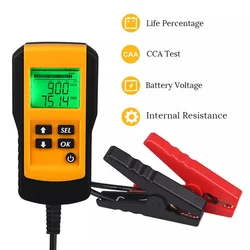 12V Car Battery Voltage CCA Detector Internal Resistance Tester Instrument Scanner Tool For Truck Motorcycle E-Bike 75AH 90AH