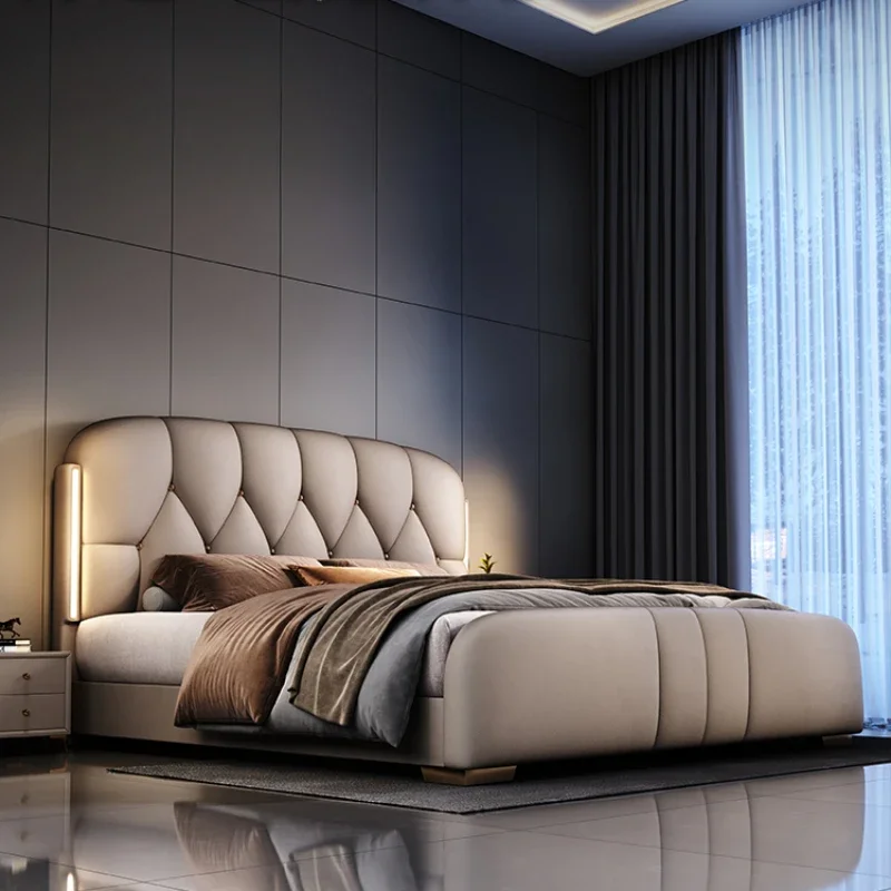 

Luxury Pretty King Size Bed With Storage And Lights Italian King Size Bed Frame Headboards Villa Cama Furniture Home