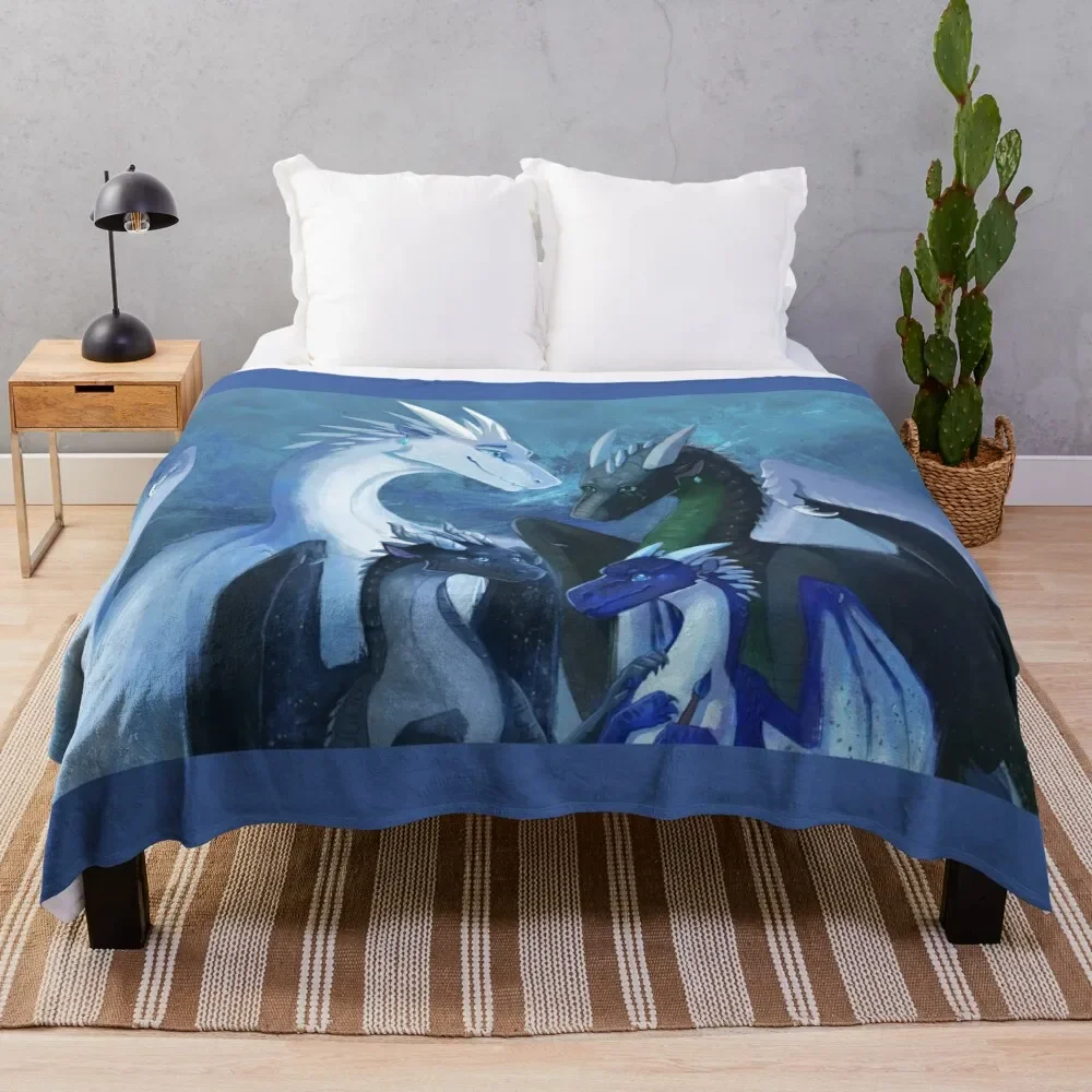 Arctic, Foeslayer, Whiteout, Darkstalker Family - Wings of Fire Throw Blanket Single Hair wednesday Bed Blankets