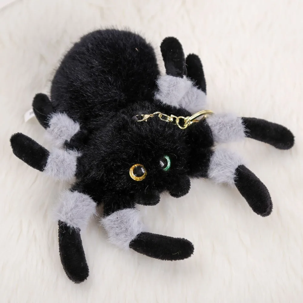 

PP Cotton Color Spider Doll Keychains Simulation Lifelike Colored Eye Spider Plush Pendant Hanging Ornaments Collection