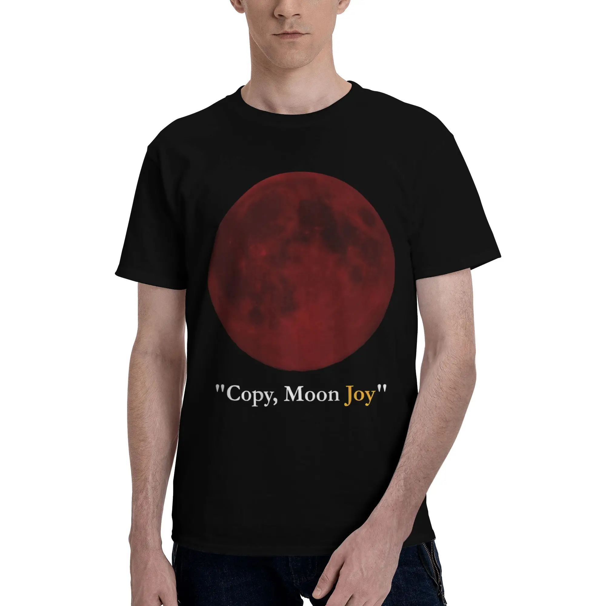 Copy Moon Joy 9 Novelty 100% Cotton T-Shirt  Tees Tops For Men