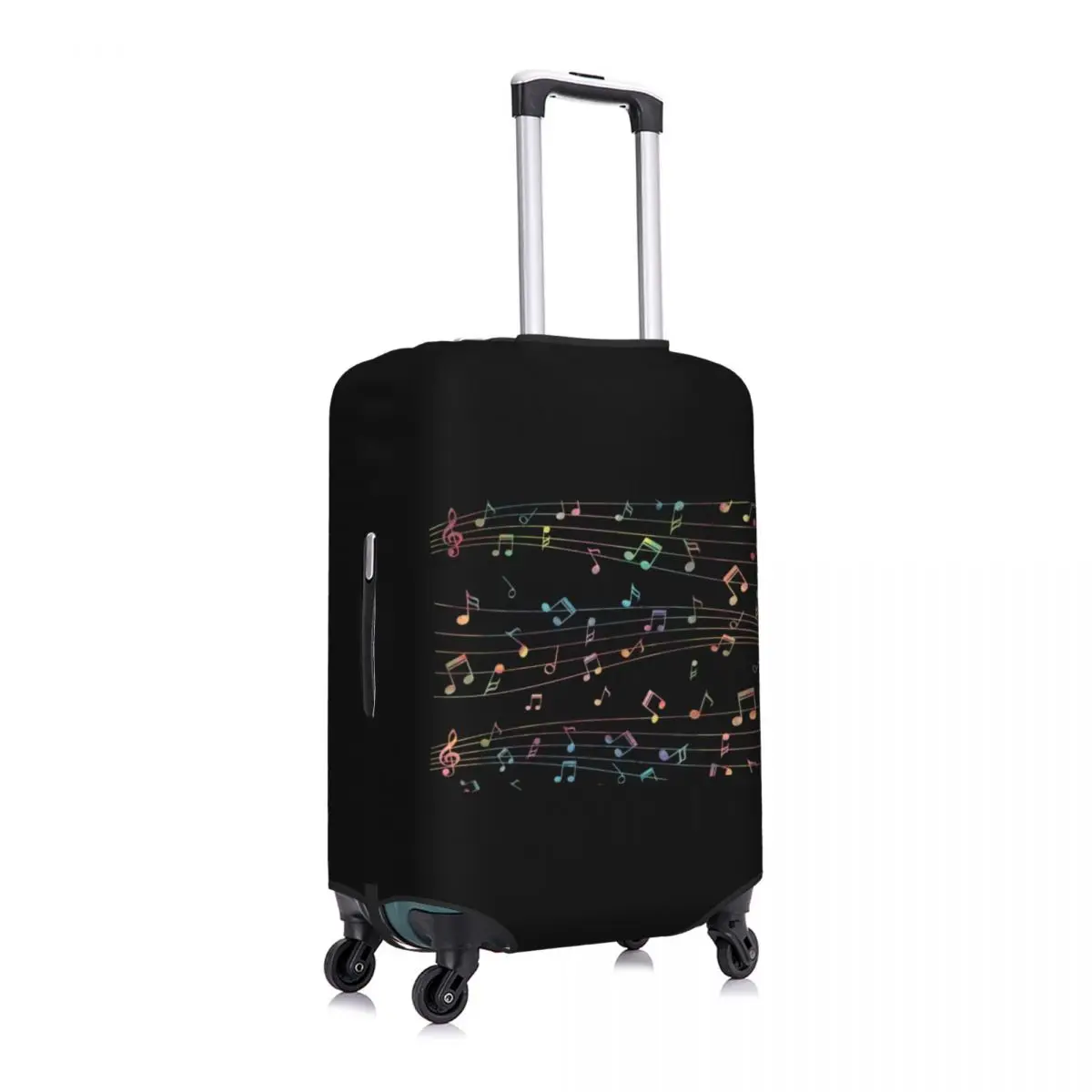 Custom Music Notes Colorful Luggage Cover Protector Funny Travel Suitcase Covers for 18-32 Inch