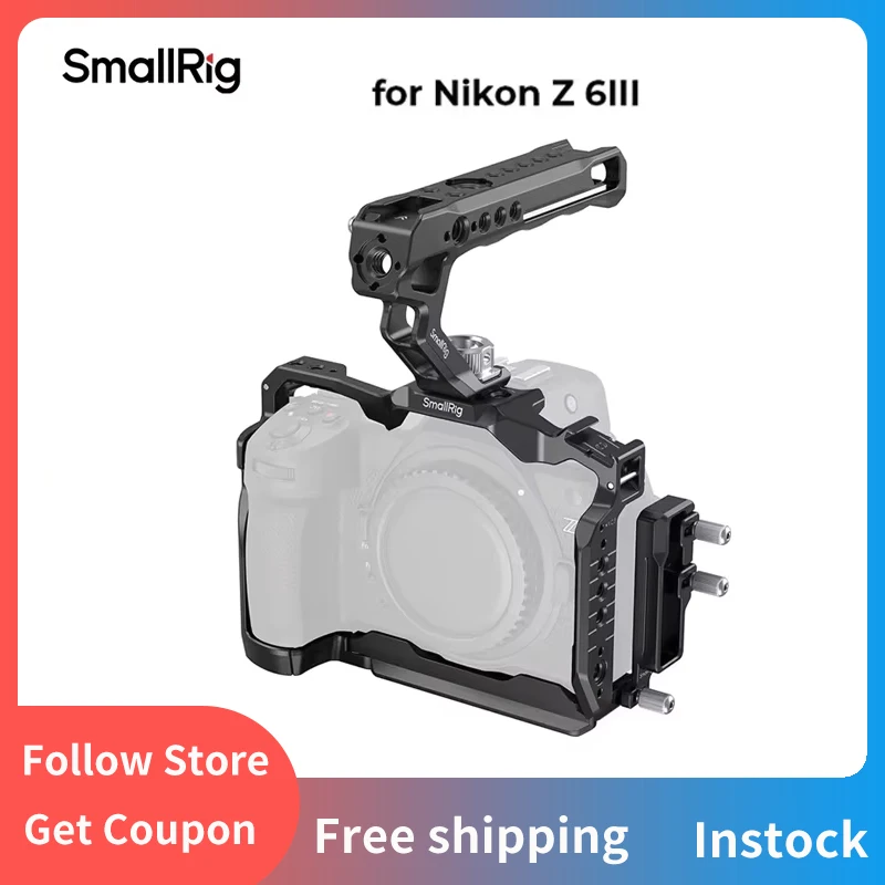 SmallRig for Nikon Z6 III Camera Cage Kit with Top Handle and Cable Clamp,Aluminum Alloy Camera Full Cage Kit 4520