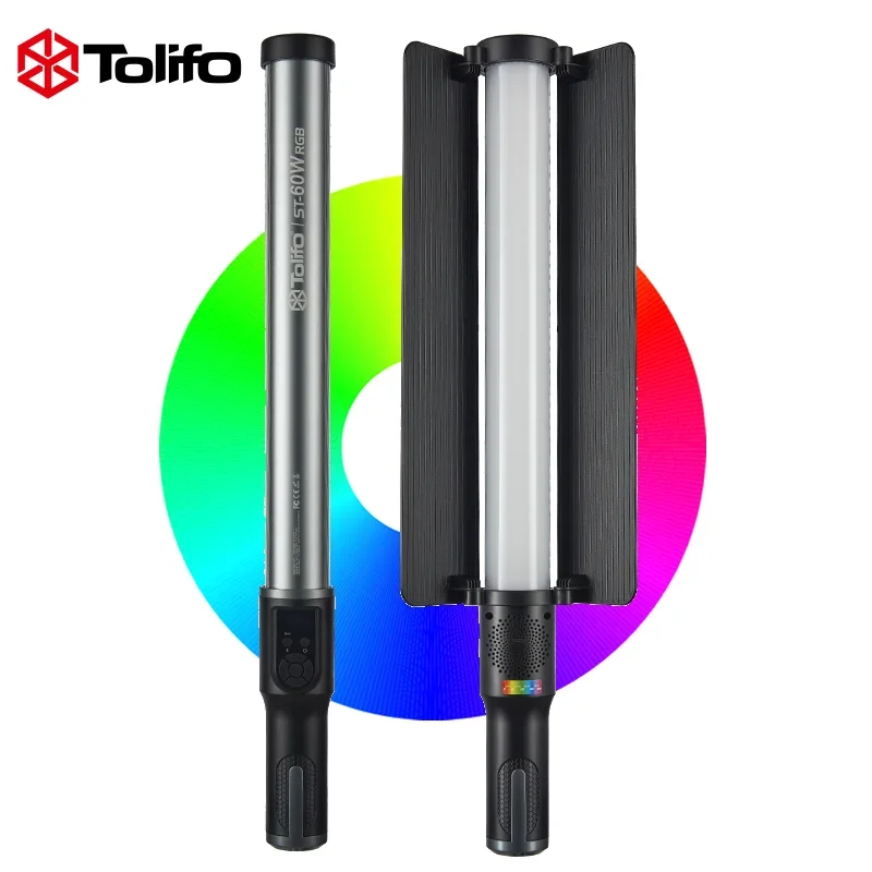 

TOLIFO RGB LED Stick Light 30W ST-30RGB 60W ST-60RGB Handheld Video Light for Video Studio Photography Type-C 4400mAh Battery