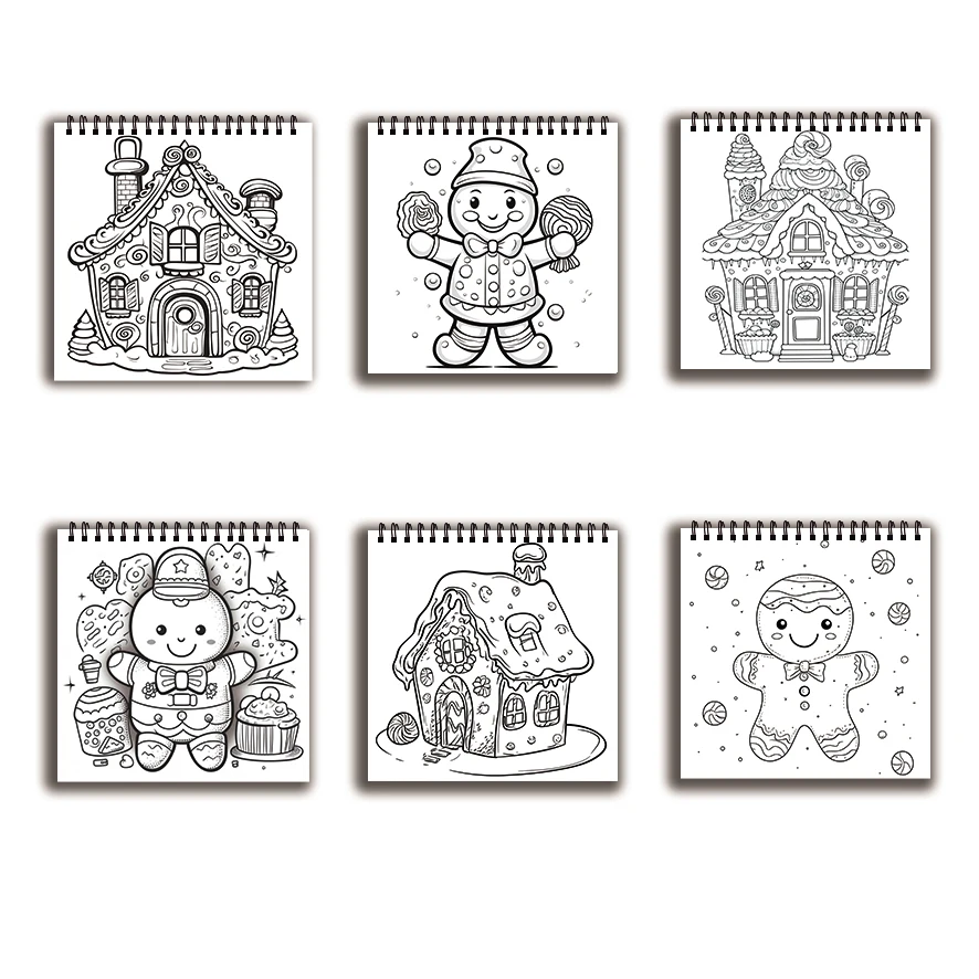 Cookie House and Little People Coloring Book - 8.27 x 8.27 inches 32 pages coloring book - ideal gift for family or friends