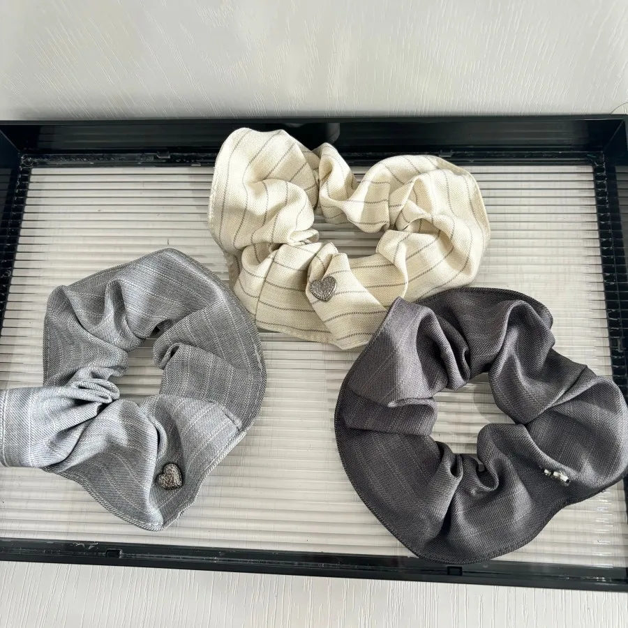 

French Bandana Hair Scrunchie Elegant Striped Design Bun Maker for Women Girls Daily Soft Versatile Hair Accessories