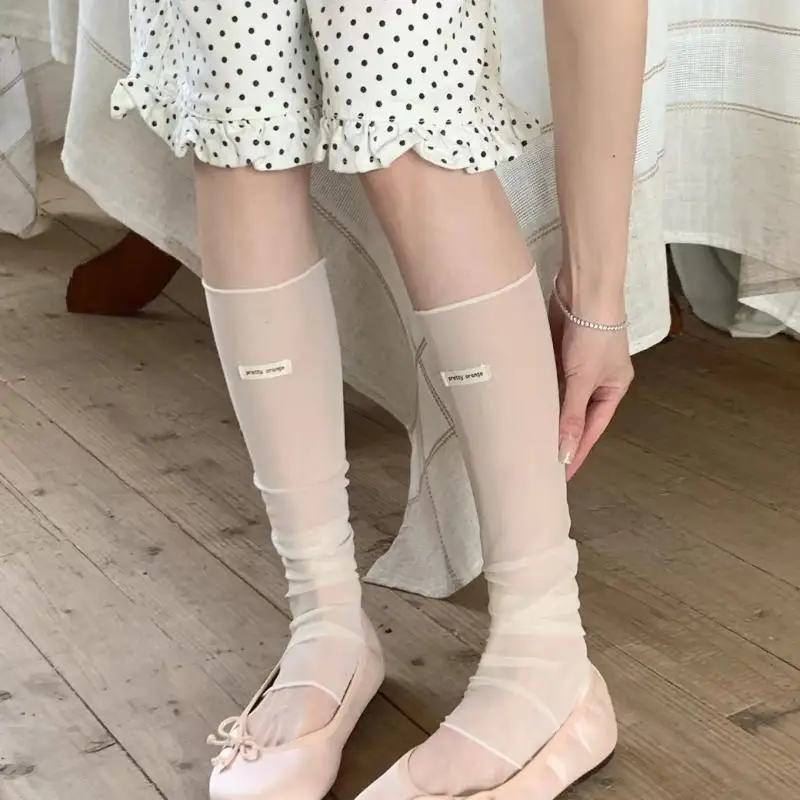 Dünne Netz-Beinstulpen für Damen, Sommerliche Fußabdeckung, Wadensocken, Süße Ballett-Stil Beinwärmer – Detail 6