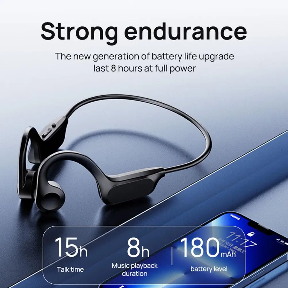 

Наушники с воздушной проводимостью Bluetooth 5.3, водонепроницаемые спортивные наушники, LED-дисплей, поддержка TF-карты, не внутриканальные.