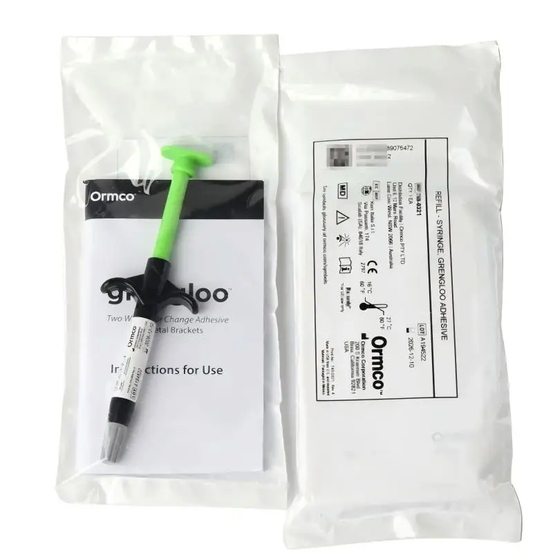 Ormco Orthodontic Bracket Adhesive Green Light Cure Bonding Resin Color Change Adhesive Dental Orthodontic Material 4g