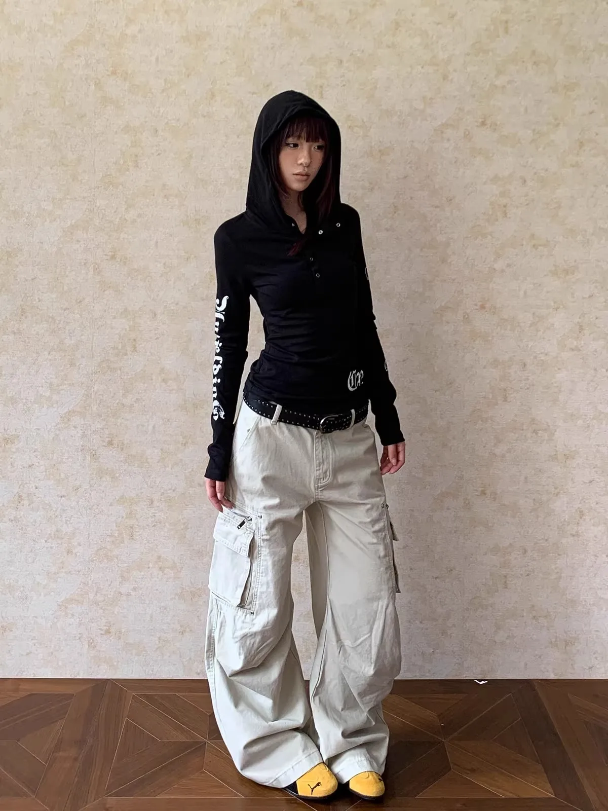 American Style Vintage Work Pants Loose Casual Men's Women's Multi-Pocket Slimming Casual Pants High Street Style