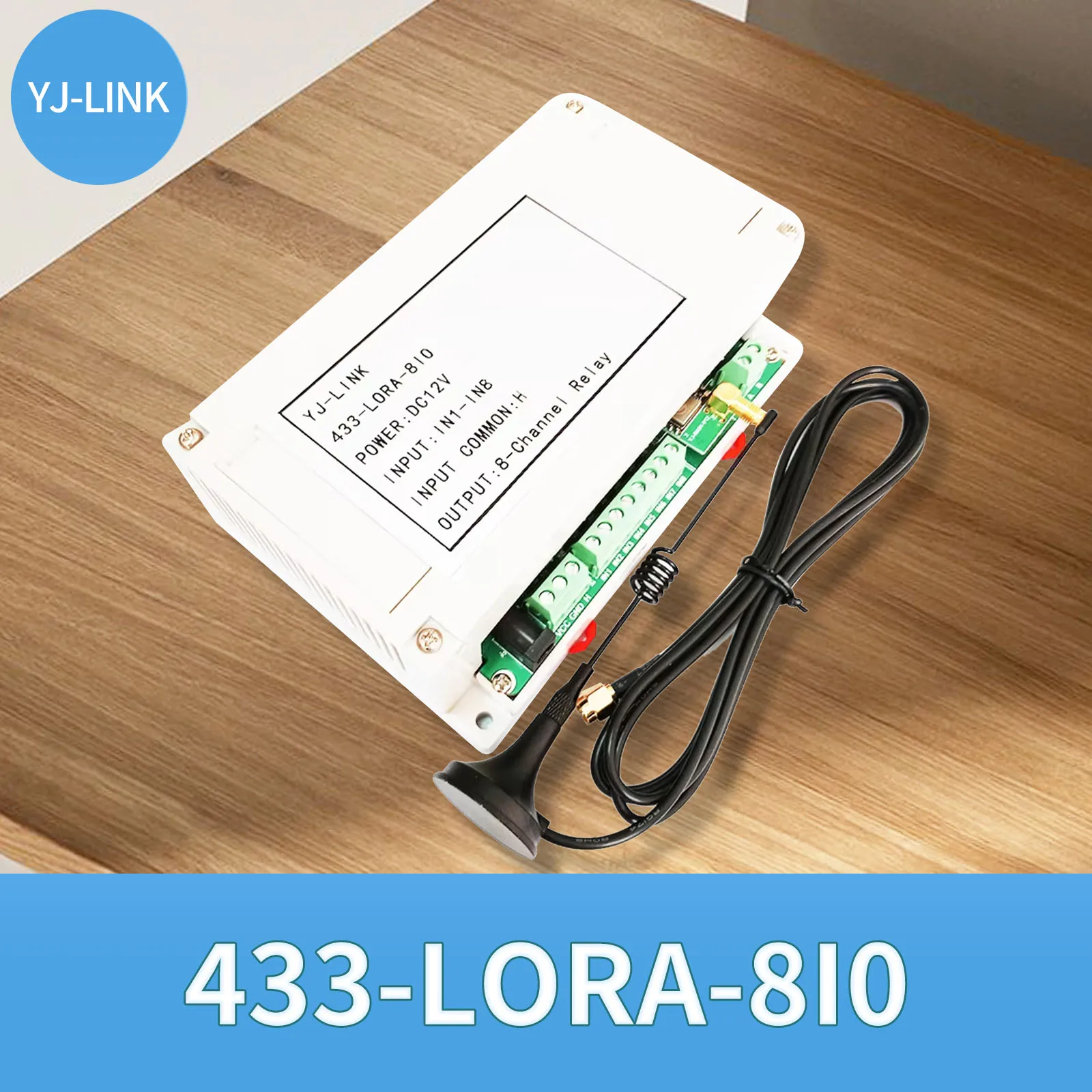 8CH 433MHz Lora Remote I/O Controller Wireless Transmission Point-to-Point Relay Switch Module