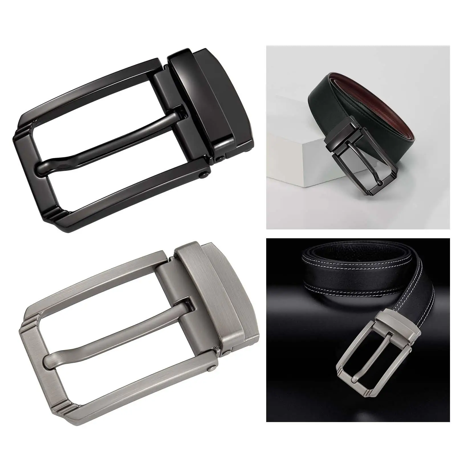 

Rectangle Pin Buckle Casual for Leather Strap Mens Womens Luxury for 33mm-34mm Belt Replacement Business Metal Belt Buckle