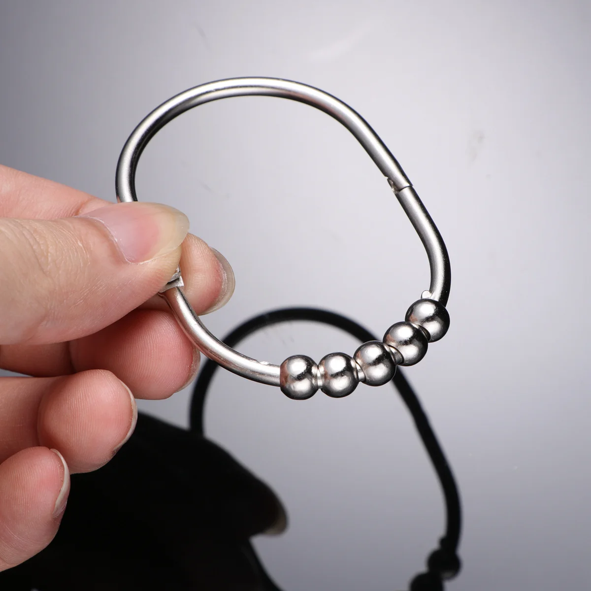 

12Pcs Rustproof Stainless Wide Shower Curtain Rings Heavy Duty Bathroom Hooks Smooth Gliding Bright Nickel Curtain Hook