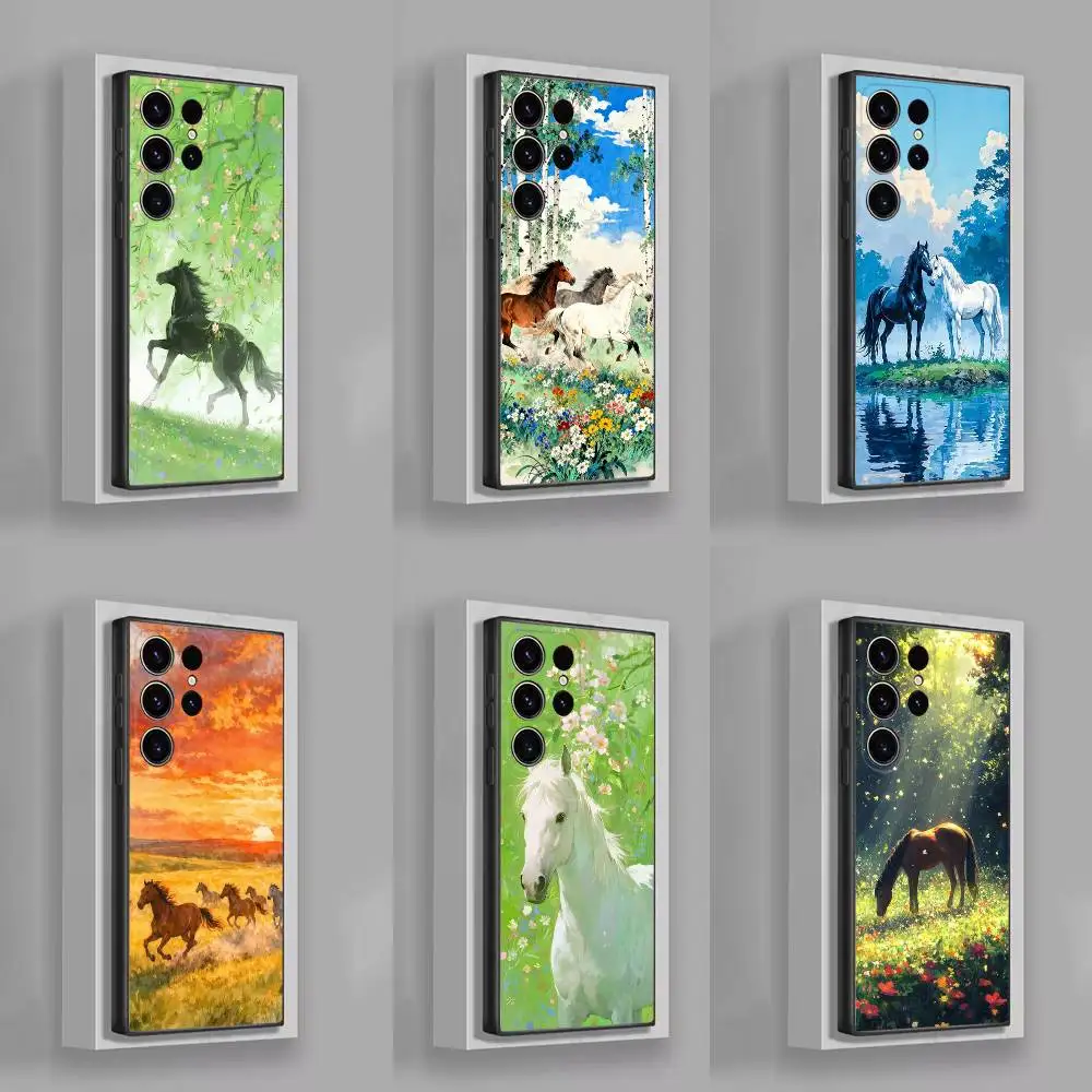 Steed For Samsung S26,S24,S21,S22,S23,S30,Ultra,S20,Plus,Fe,Lite,5G Black Cover Phone Case