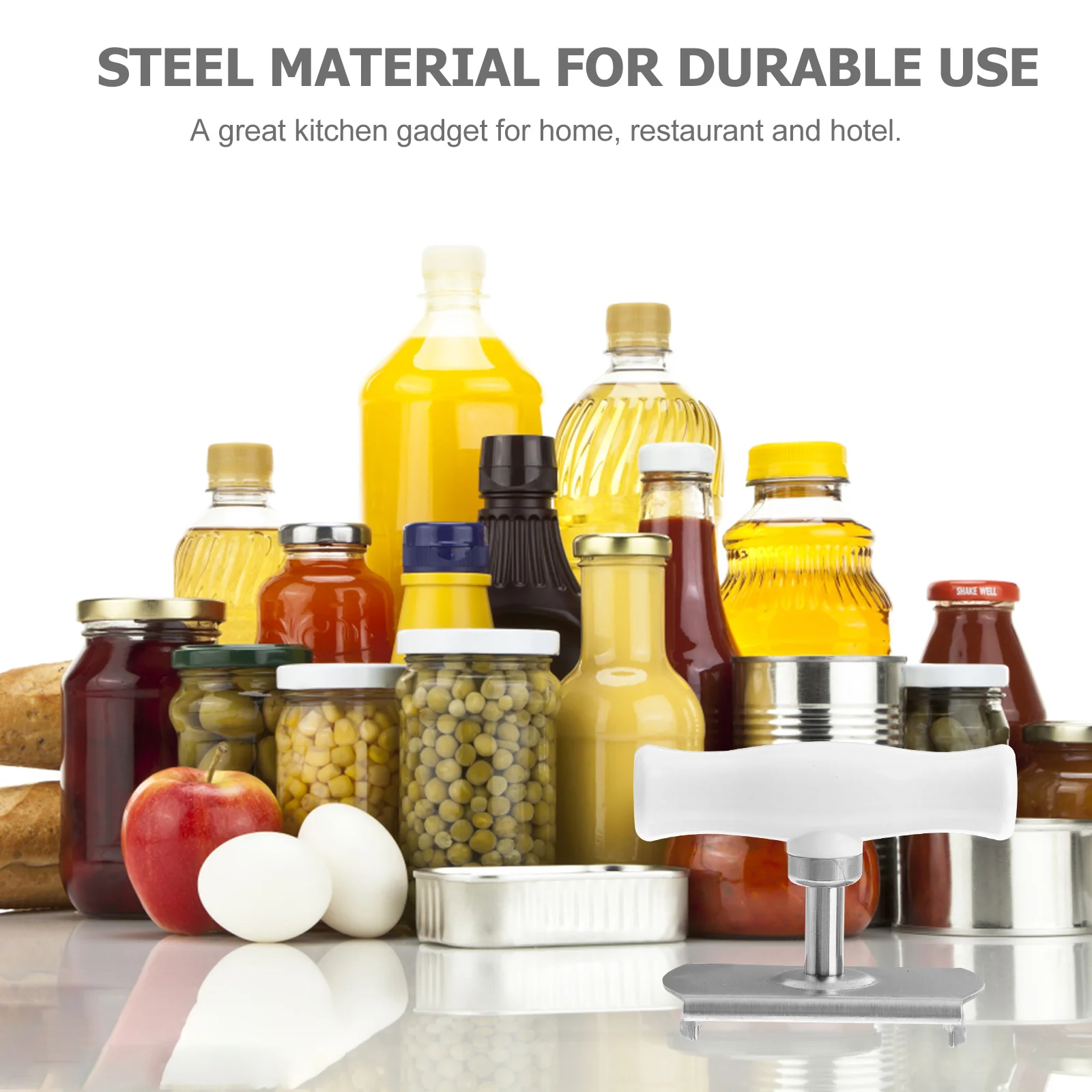 

1pc Stainless Steel Jar Opener Multifunctional Can Lid Lifter Non-Slip Handle For Home Kitchen Restaurant Hotel Use