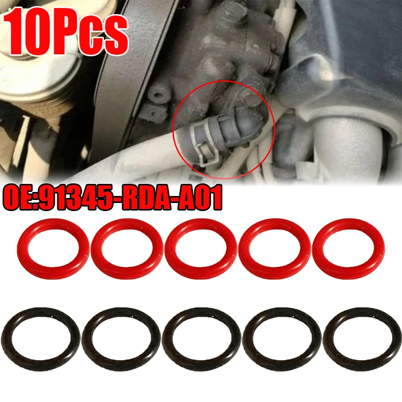 10Pcs Rubber Power Steering Pump O-Ring 91345-Rda-A01 91370-Sv4-000 For Acura CL Integra MDX RDX RL RSX TL TSX