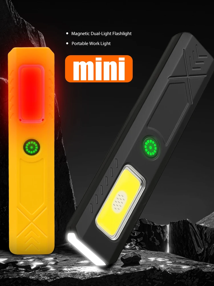 Wiederaufladbare LED-Handtaschenlampe, 600 lm, leistungsstarke Mini-COB-Taschenlampe, Outdoor-Camping-Angeltaschenlampe, Laterne mit Stiftclip