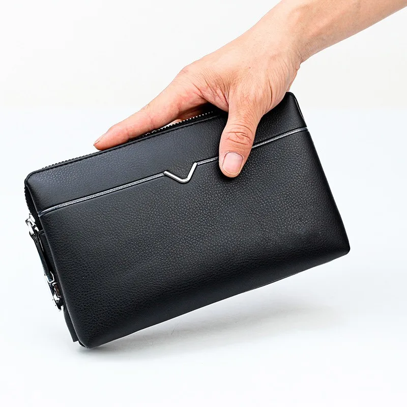 Wallet For Men Male Real Cowhide Men's Long Zipper Slim Clutch Wallets Purse With Card Holder Phone Bag pochette uomo