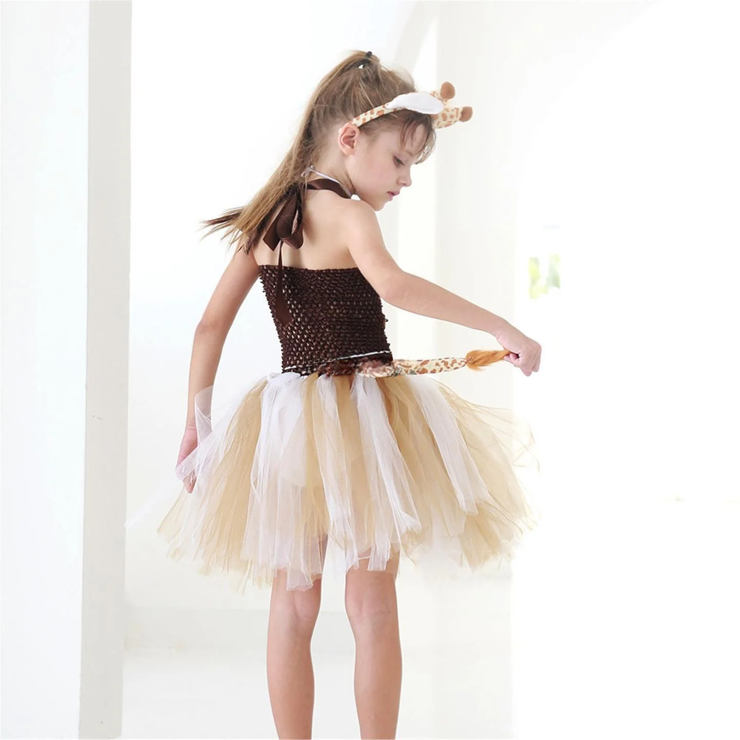 الأطفال Cisas تأثيري الغزلان دور بلانغ زي منتفخ تنورة لوهوين الفتيات الحيوان الزي أداء تنورة