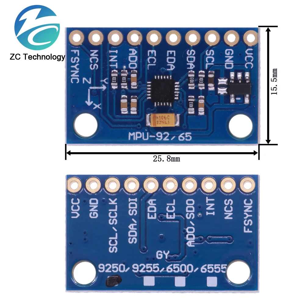 SPI/IIC GY-9250 BMP280 GY-91 MPU6500 MPU-9250 6-Axis 9-Axis 10DOF Attitude Gyro+Accelerator+Magnetometer Sensor Module MPU9250