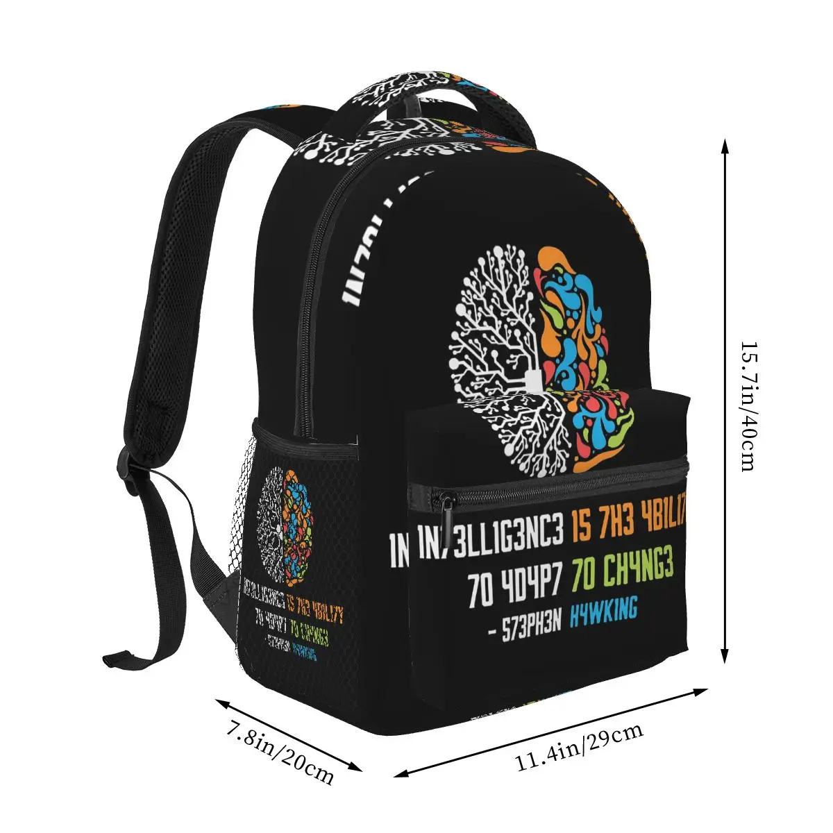 Geek Tops 1n73llig3nc3 Intelligence Is The Ability To Adapt To Change Student Backpack School Bag Daypack Bookbag Shoulder Bags