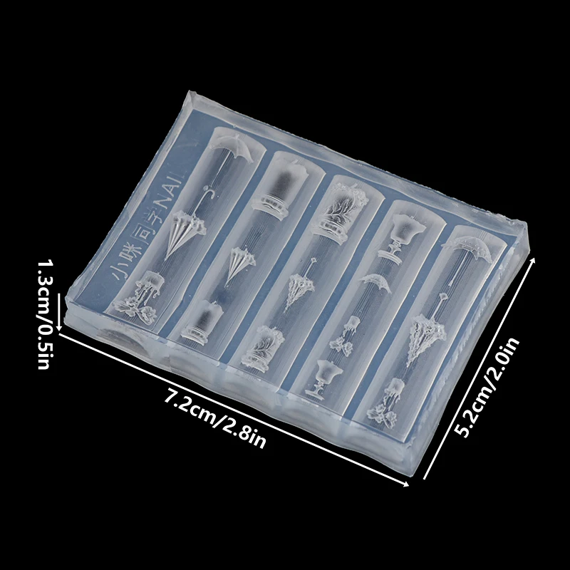 3D Relief Spitze Regenschirm Silikon Nail art Form DIY Nagel Dekor Transparent Maniküre Vorlage Regenschirm Silikon Nail art Form Geschenk