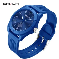 SANDA 6212 reloj de cuarzo Simple a la moda para estudiantes, relojes deportivos luminosos con correa de silicona resistente al agua para hombre y mujer, reloj para hombre