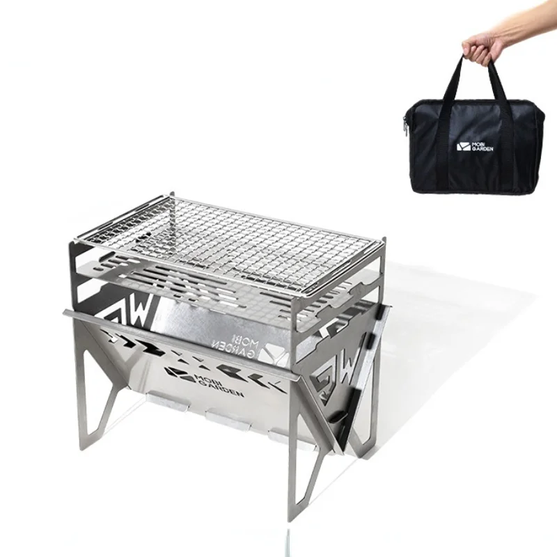 Exquisite Camping Outdoor Picnic Tools Portable Folding Stainless Steel Wood Stove Detachable Barbecue Grill