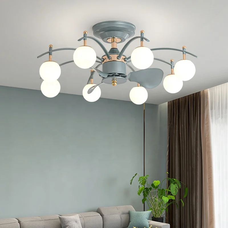 Plafonnier LED avec ventilateur intégré, 20/28 ", silencieux, design moderne, luminaire décoratif de plafond, avec télécommande, idéal pour un salon, meilleure vente, modèle 2807