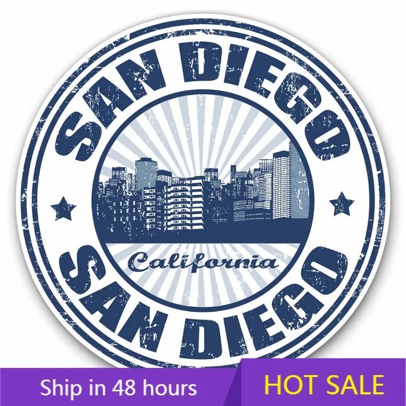 

San Diego California USA Cool Gift Cover Scratches Stickers Tourist Adventure Sticker Wanderlust Rv Camper Windows Windshield Lu
