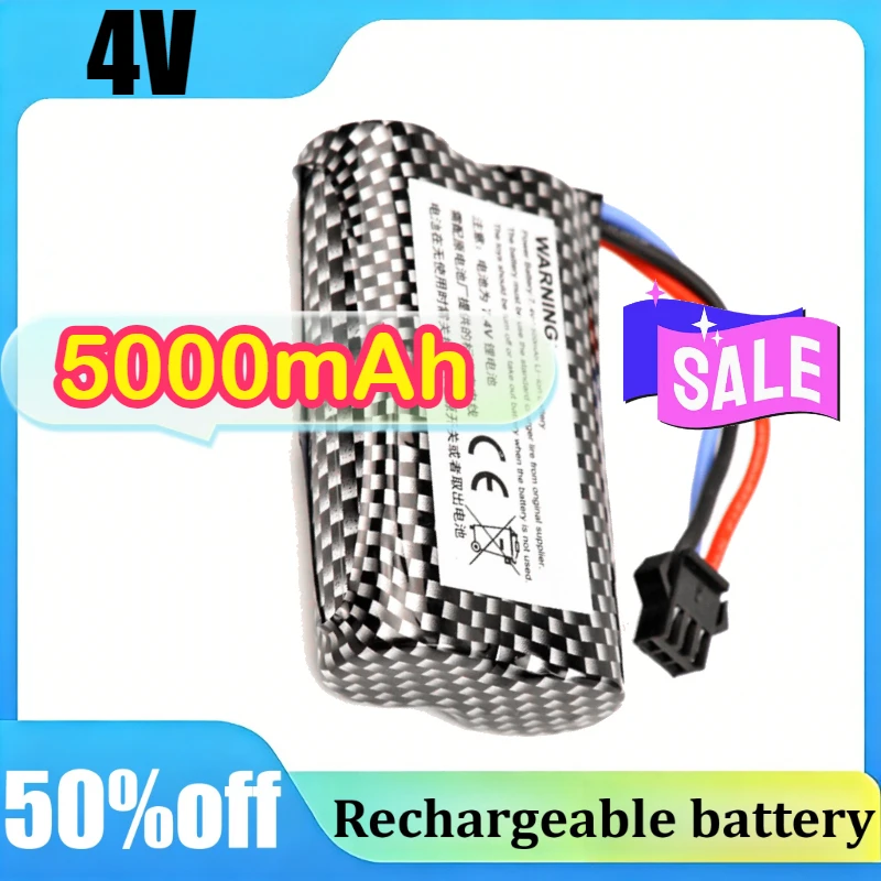 

RC Car 4V 5000mAh High Rate Li-ion Battery, SM-3P & T Plug 18650 Rechargeable Battery for Remote Control Car