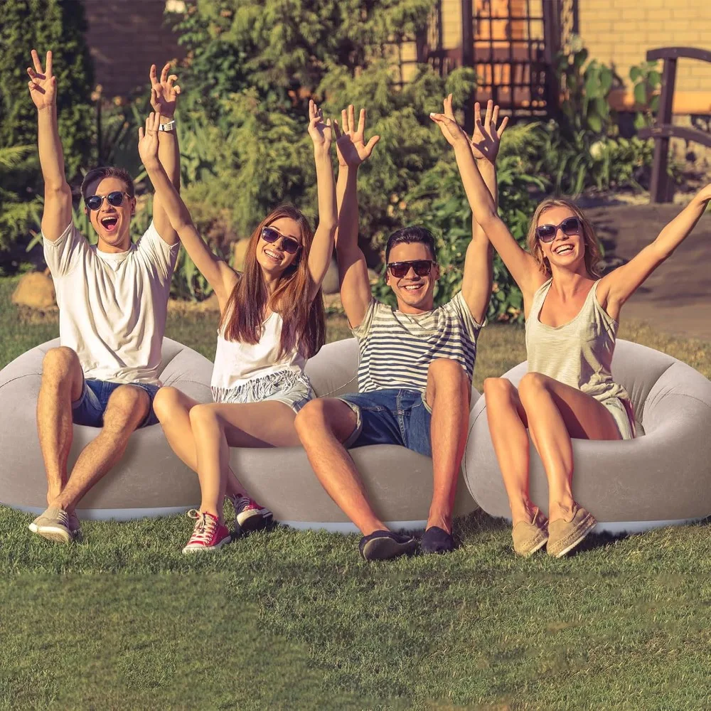 Inflatable Bean Bag Chairs: Outdoor, Portable, Folding Couch for Camping and Relaxation (Set of 4)