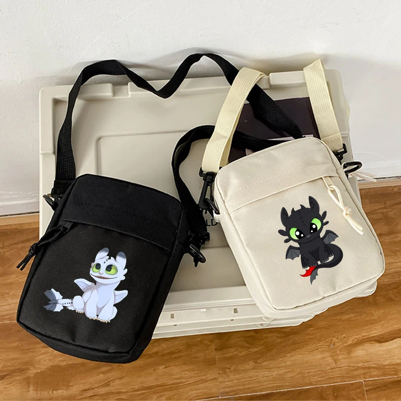 

Toothless Series Shoulder Crossbody Bag Hot Movies Small Messenger Bags Zipper Casual Women Men Simple Key Pouch Funny Gift