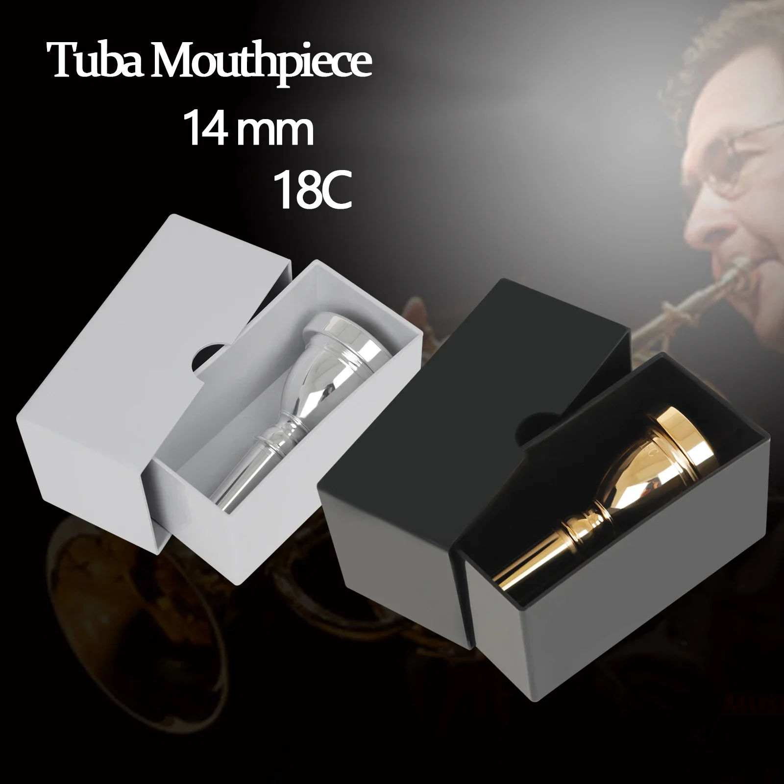 14mm Tuba Mouthpiece 18C Bass Horn Mouth Durable Mouthpiece Professional Brass Instrument Accessories Tuba Replacement Parts