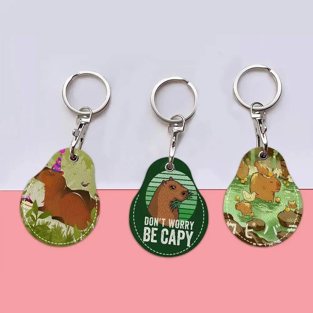 حافظة بطاقات الوصول على شكل قطرة الماء من كابيبارا، حامل بطاقات مضاد للضياع ومقاوم لبصمات الأصابع، ملحقات مضادة للسقوط #1