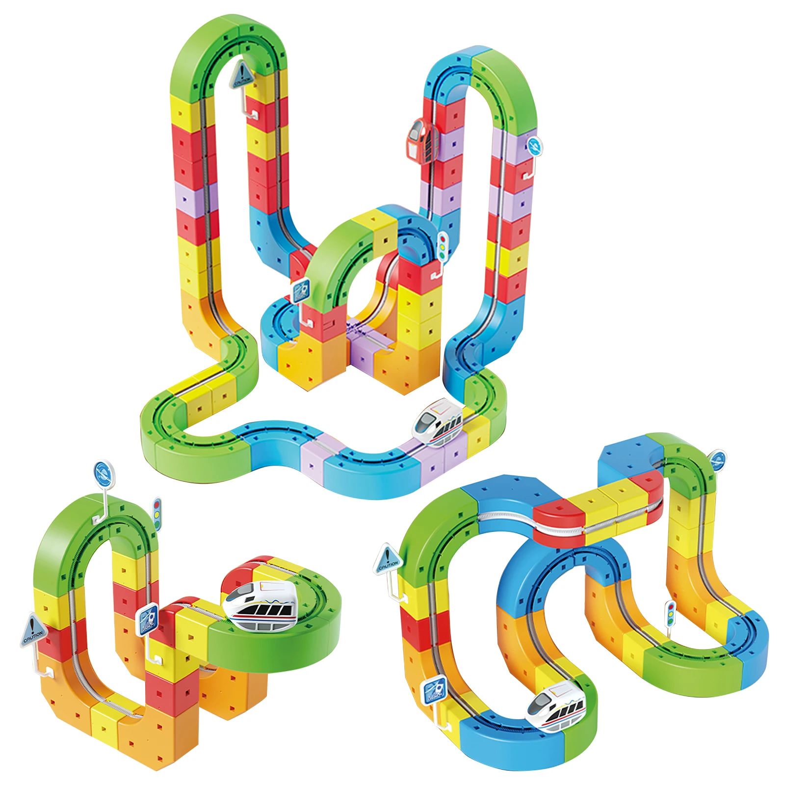 51/83/168 個インタラクティブマジック線路ビルディングセット電気組み立て迷路鉄道車両付き教育玩具子供のためのギフト