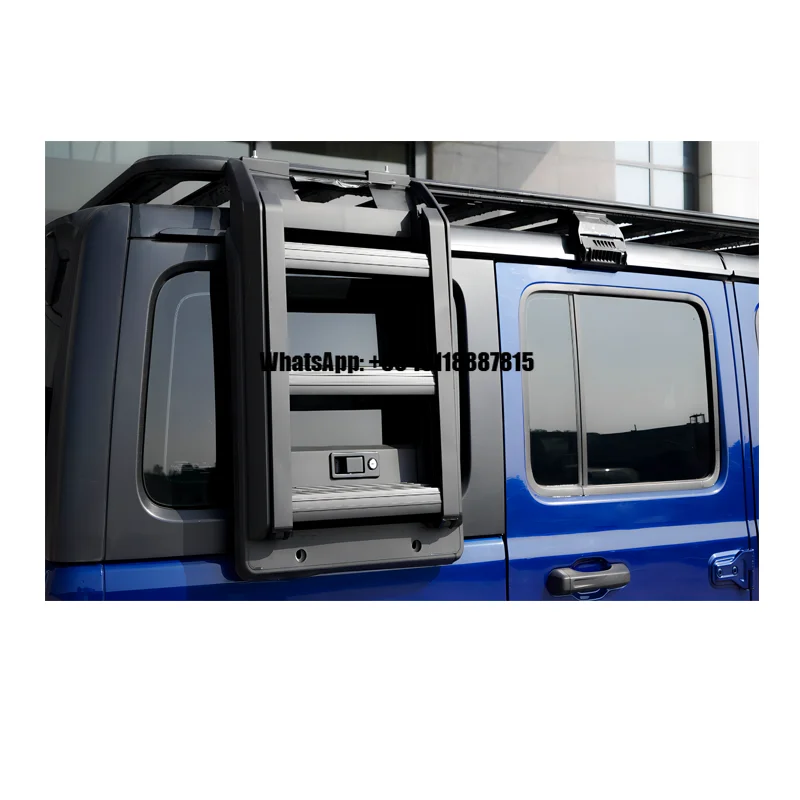 

Offroad Accessories 1.6/2m*1.4m Roof Luggage Roof Rack Aluminum Platform With One Side Ladder for jeep wrangler JK 2007-2017