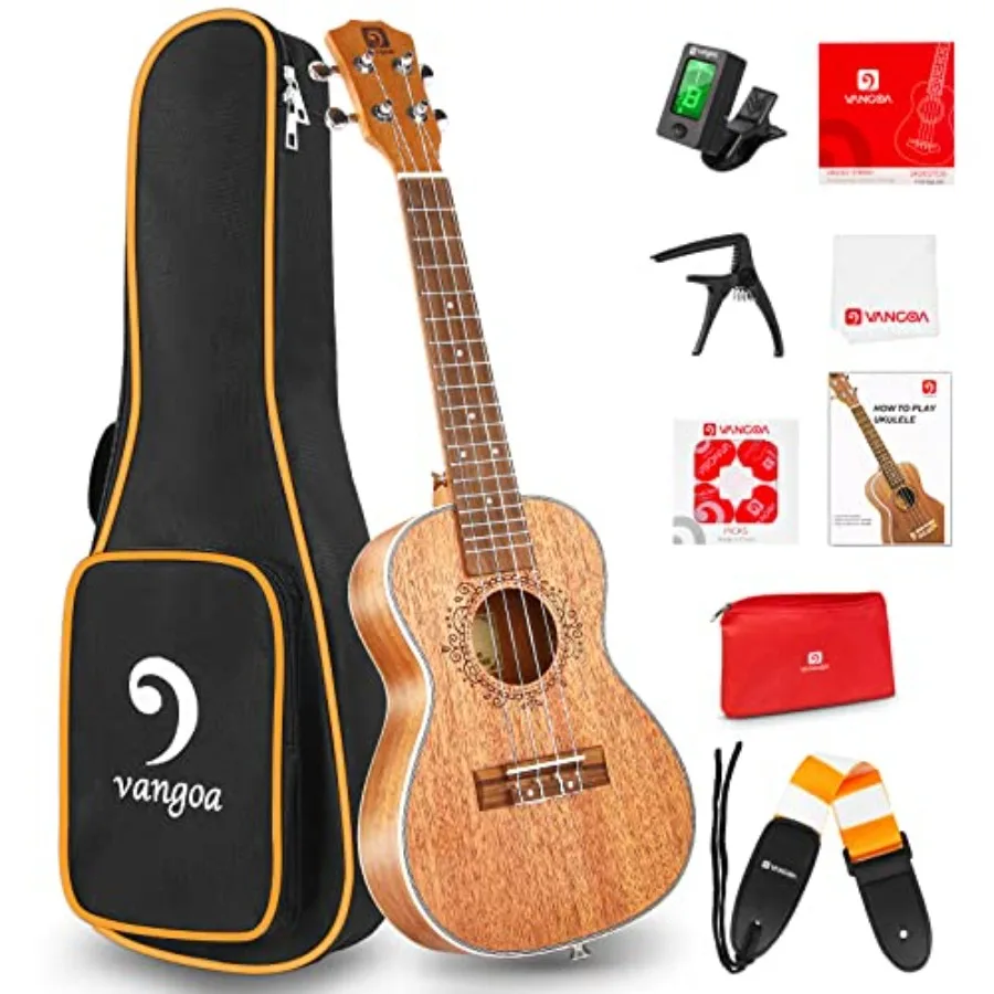 

Concert Ukulele Bundle 23 inch Mahogany Wooden Four String Hawaiian Starter Kit for Beginners Adults Professional Blue Green Re