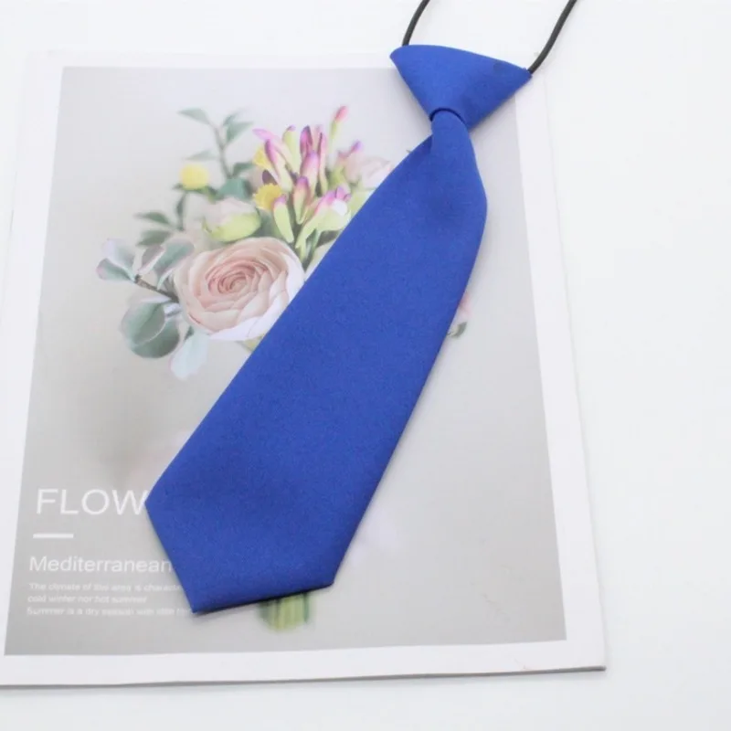 Solid Color Boys and Girls Small Tie Colorful Uniform Tie Simple Daily Tie Rubber Band Tie That Does Not Require Hand Knotting image 4