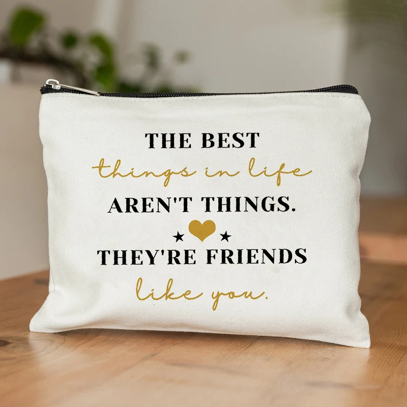 

Friendship Gifts for Women Friends Funny Makeup Bag Long Distance Friendship Gifts Going Away for Friends Travel Cosmetic Pouch